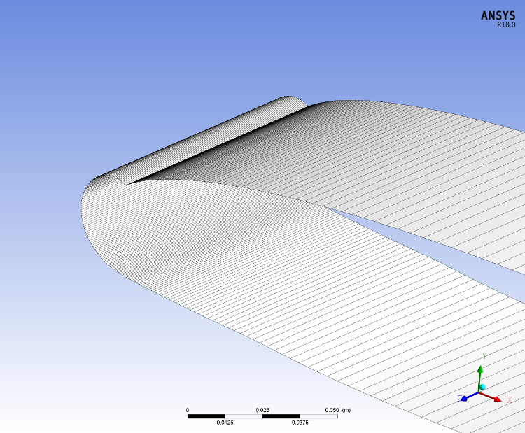 Ice View in ANSYS CFD-Post, Showing Smooth Shading + Mesh Lines