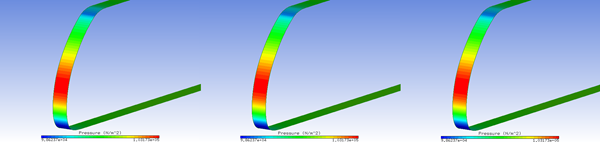 Initial External Airflow Results: Surface Pressure (Left: CFX; Middle: Fluent; Right: FENSAP)