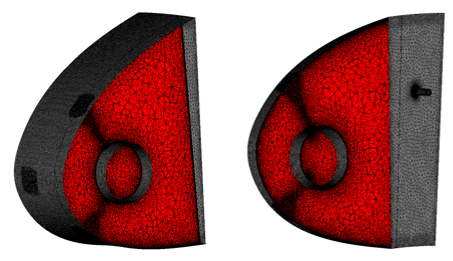 Internal Grid showing Jet Impingement Refinement Zones