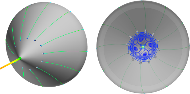 Air Flow Streamlines Entering Through the Tip Hole and Exiting Through the Side Holes