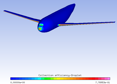 Collection Efficiency Distribution on the DLR-F6 Aircraft Wing/Body Configuration