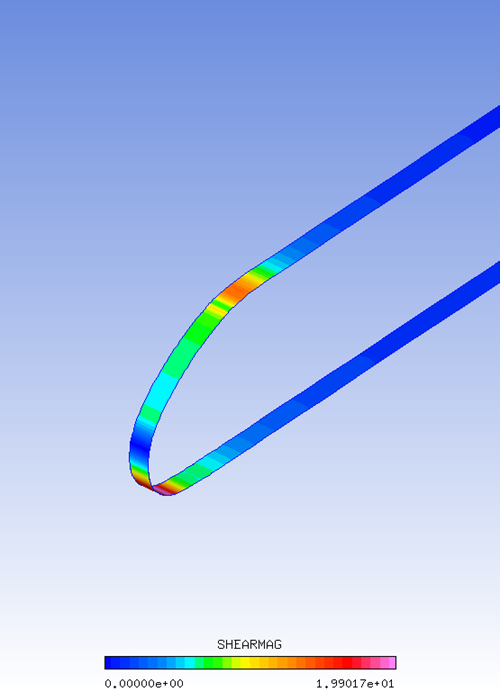 Shear Stress Contours of the External Flow Solution