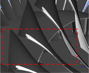 Full Circle View of Turbo Fan Ice Shapes; View of Compressor Components (IGV, Rotor, and Stator) Blocked by Fan and Bypass