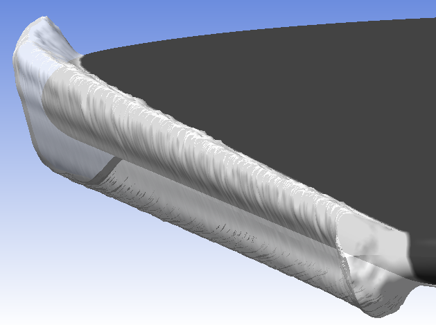 Ice View in CFD-Post, Transparent Ice Cover of the Final Ice Shape