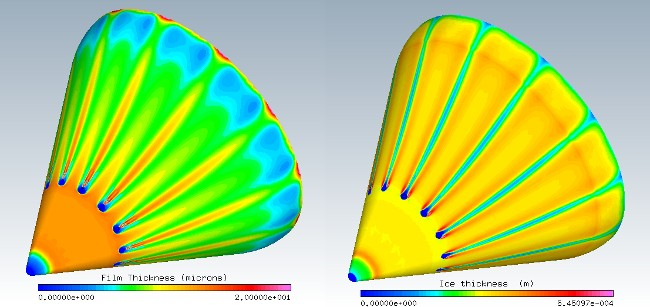 Initial Film Coverage and the 30-Second Ice Thickness on the Nose Cone