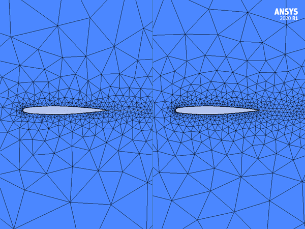 Initial (Left) and Smoothed (Right) Grids on the Symmetry Plane