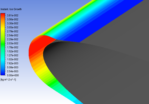 Ice View in CFD-Post, Instantaneous Ice Growth over Ice Cover Surface