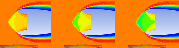 Reduction in LWC Across the Screen as Ice Accretes with Time (T=0.0s, T=30s, T=60s)