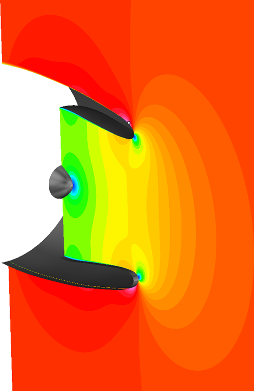 Mach Number Contours of the External Flow Solution