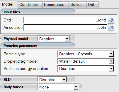 Model Panel in the Configuration Settings