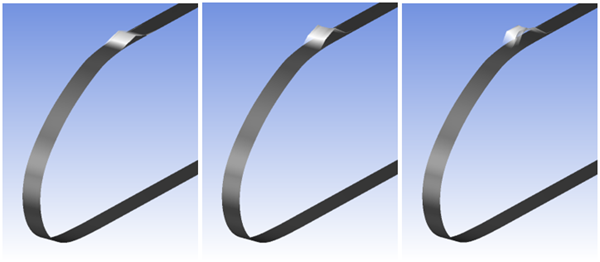 3D Views of the Residual Ice Shapes Accreted After 480 (Left), 1440 (Middle) and 2,400 (Right) Seconds with the IPS Turned On, Using a Post CHT Multishot Simulation with Roughness