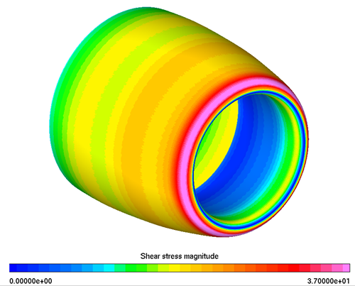 Shear Stress Contours on the Engine Inlet Cowl