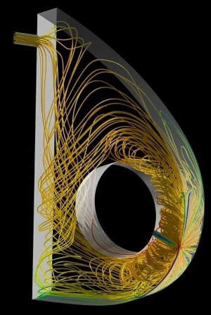 Streamlines Exiting from the Orifice, Showing the Complexity of the Internal Flow