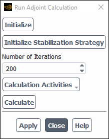 Run Adjoint Calculation Dialog Box