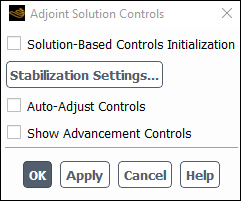 Adjoint Solution Controls Dialog Box