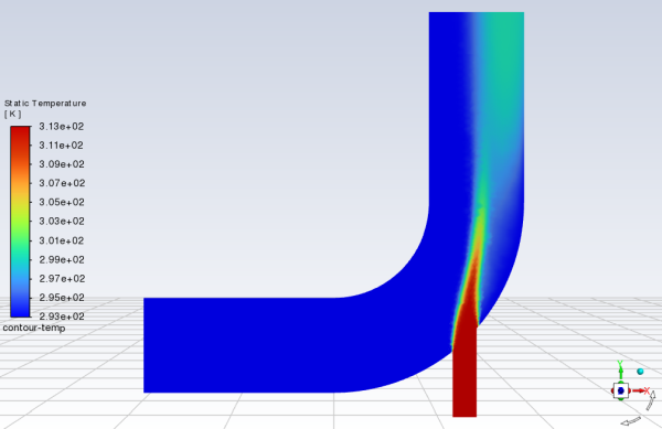 Filled Contours of Temperature Using the Adapted Mesh