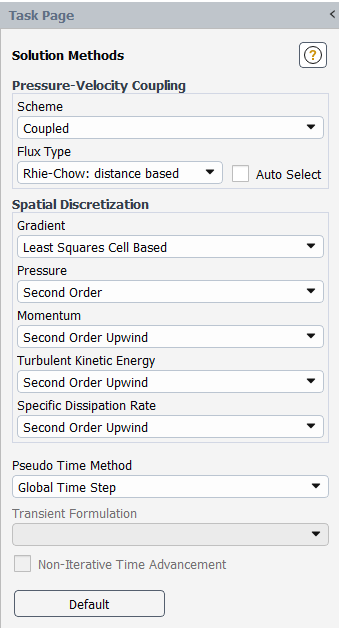 Solution Methods Task Page