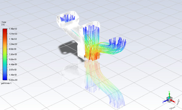 Scene Containing the Mesh and Pathlines Throughout the Manifold