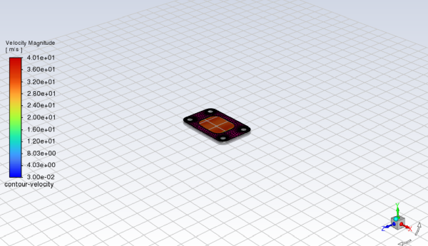 Contours of Velocity Magnitude at the Outlet