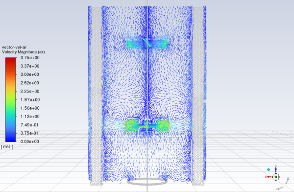 Vectors of Air Velocity Magnitude on the XZ plane
