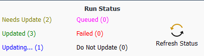 The Run Status Category of the Parametric Ribbon