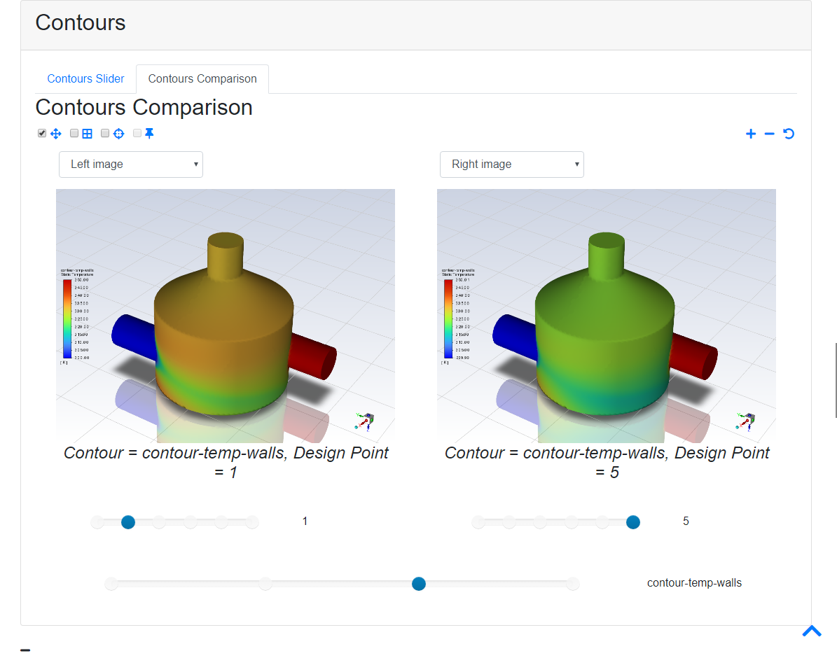 Contours Section of the Parametric Report (Contour Comparison of Wall Temperature)