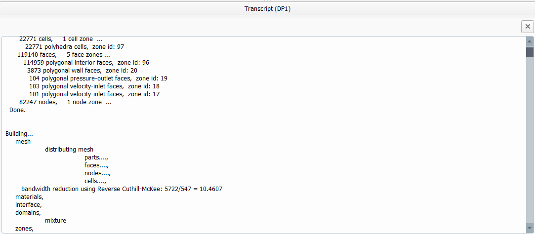 The Transcript Window for DP1