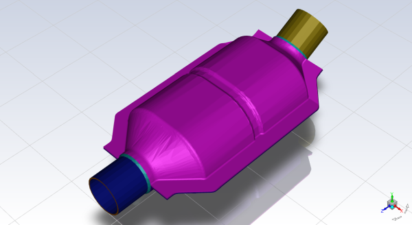 The Imported CAD Geometry for the Catalytic Converter