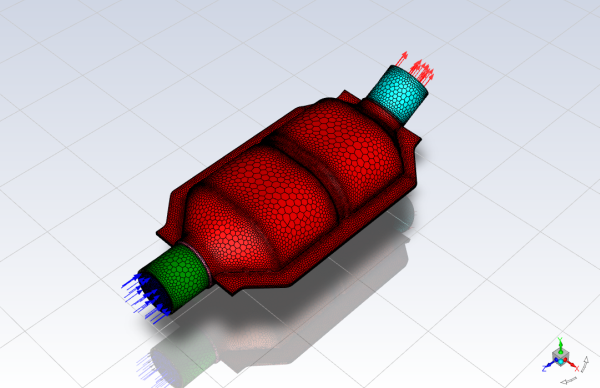 Mesh for the Catalytic Converter Geometry in Fluent (Solver Mode)