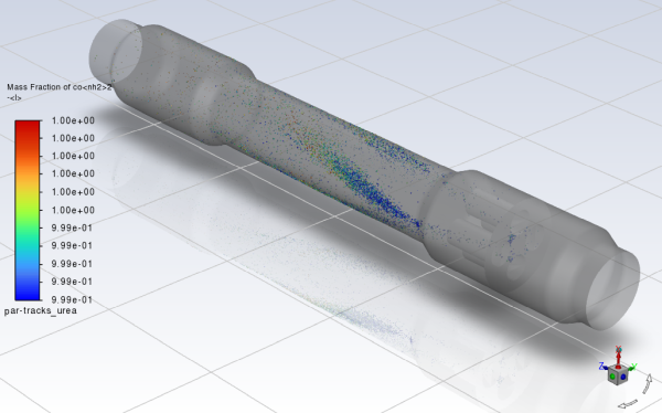 Tracks of Wall Film Particles with H2O Content Practically Evaporated and Scaled by Particle Diameter.