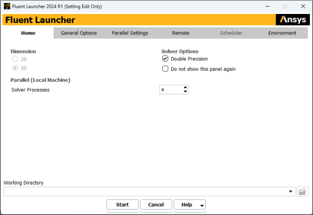 Ansys Fluent Launcher