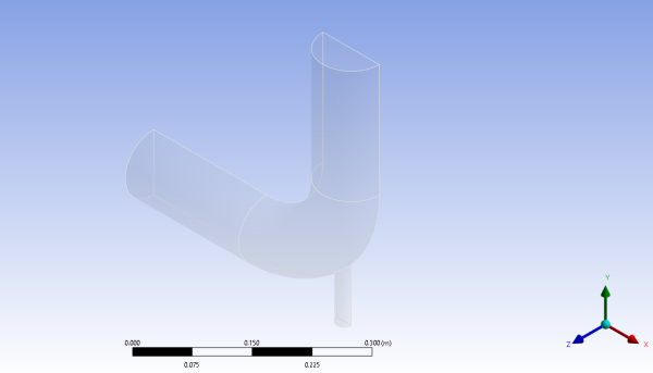 The Ansys Meshing Application with the Elbow Geometry Loaded