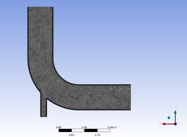 The Computational Mesh for the Elbow Geometry in the Ansys Meshing Application