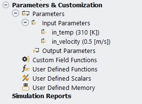 The Input Parameters Sub-Branch in Ansys Fluent