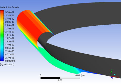 Ice View in CFD-Post, Instantaneous Ice Growth over Ice Cover Surface