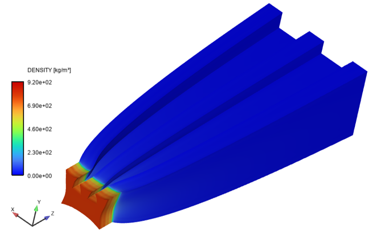 Die Lip Shape Determination for the Foamed Material (Density Distribution)