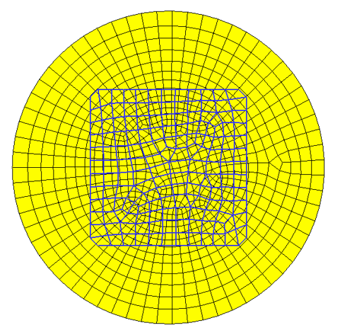 Non-conformal Mesh on the Exit of the Predie and on the Entry of the Die