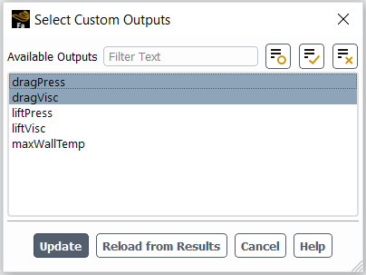 Select Custom Outputs