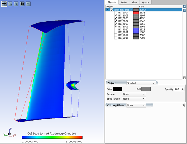 Collection Efficiency on the Blade and Splitter