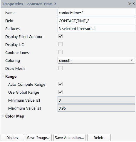 Contact Time Contour Properties