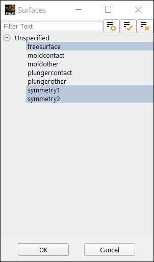 Selecting Boundaries in the Surfaces Dialog