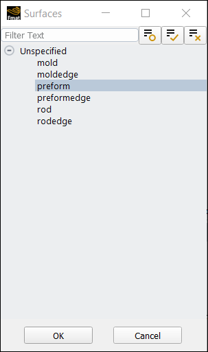 Selecting Boundaries in the Surfaces Dialog