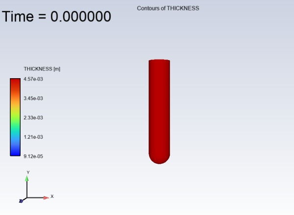 Contours of Thickness (THICKNESS): Timestep =0