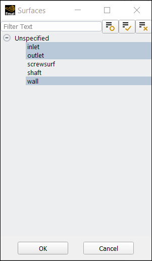 Selecting Boundaries in the Surfaces Dialog