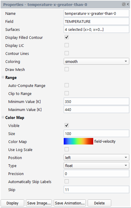 Temperature Contour Properties