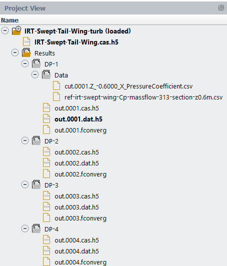 Project View Panel After Calculation and Post-Processing