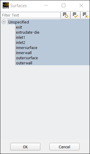 Selecting Boundaries in the Surfaces Dialog