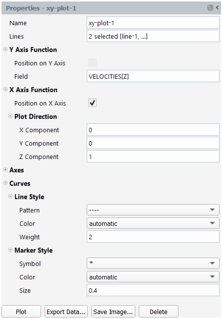 XY Plot Properties