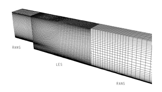 Typical Grid for ELES for Backward Facing Step