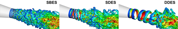 Iso-Surfaces of the Q-Criterion Colored with the Velocity Magnitude